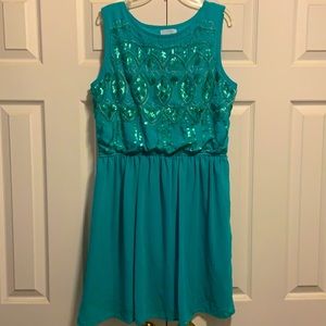 Teal Sequin Dress